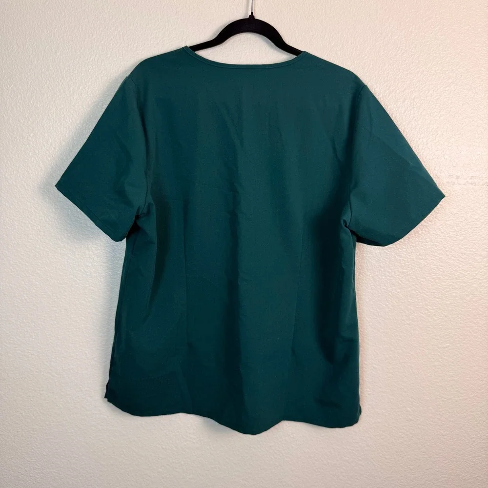 FIGS Catarina Scrub Top Women XL Teal Nursing V-Neck Short Sleeve‎ Healthcare